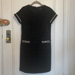 Ann Taylor Black Tweed Shift Dress